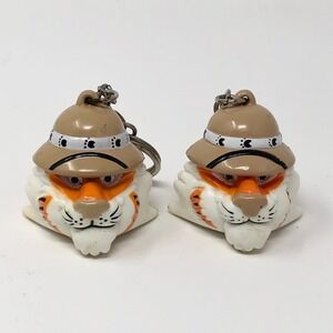 Vintage 1997 Exxon Tiger Safari Pith Keychain Lot of 2 Advertising Mascot PVC